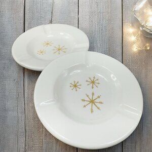 Royal China Star Glow Ashtray Starburst Trinket Dish Plate Ashtray Ironstone Set